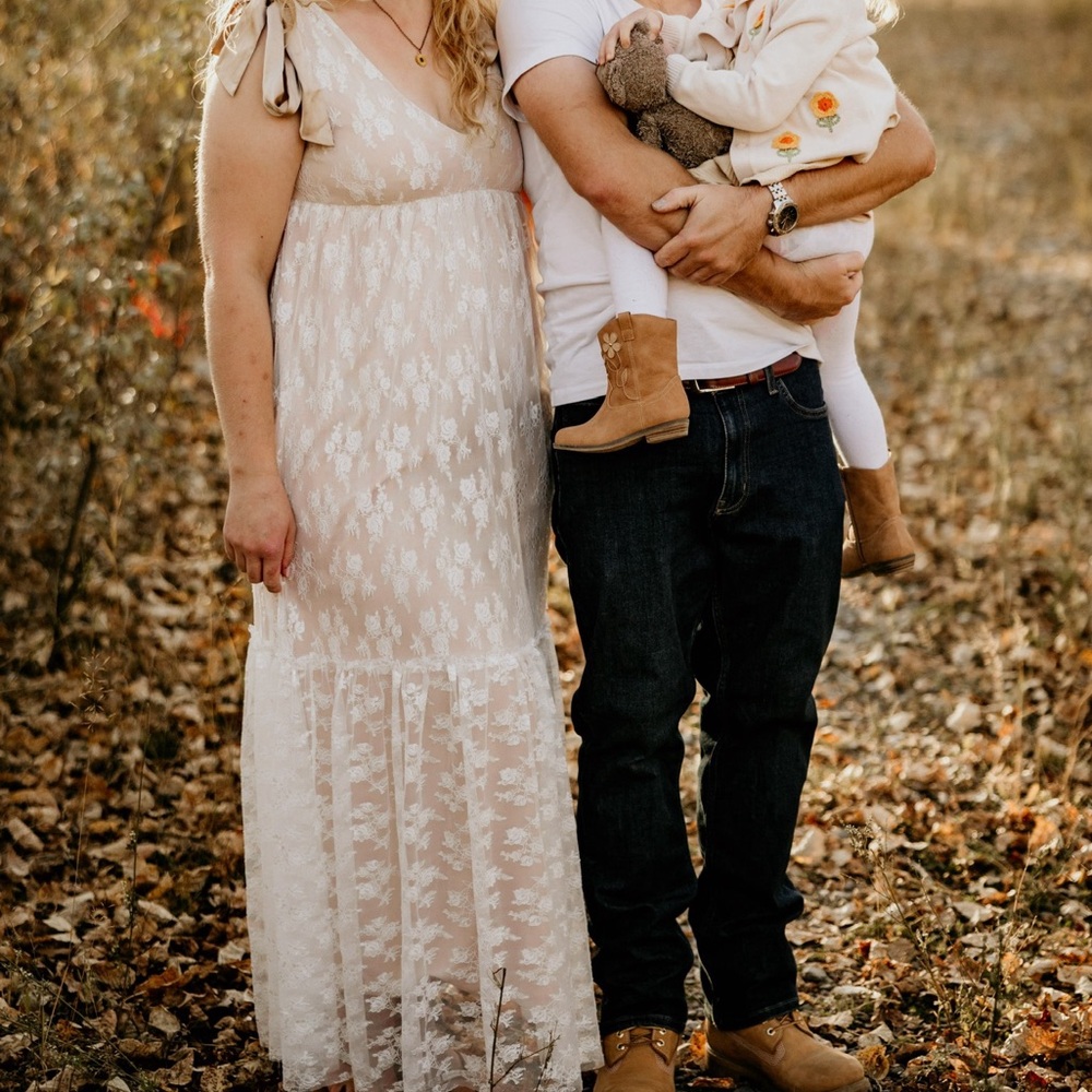Elegant Cream Lace Maxi Dress (Maternity or Regular)